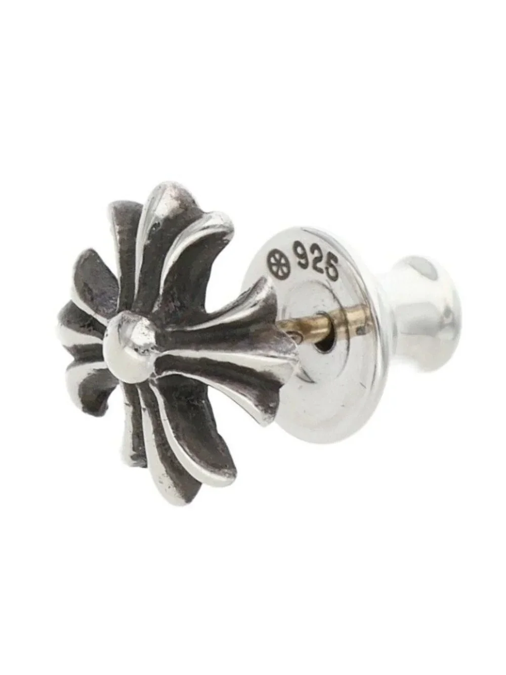 Chrome Hearts No2 CH Pls CH Plus Stud Silver Earrings